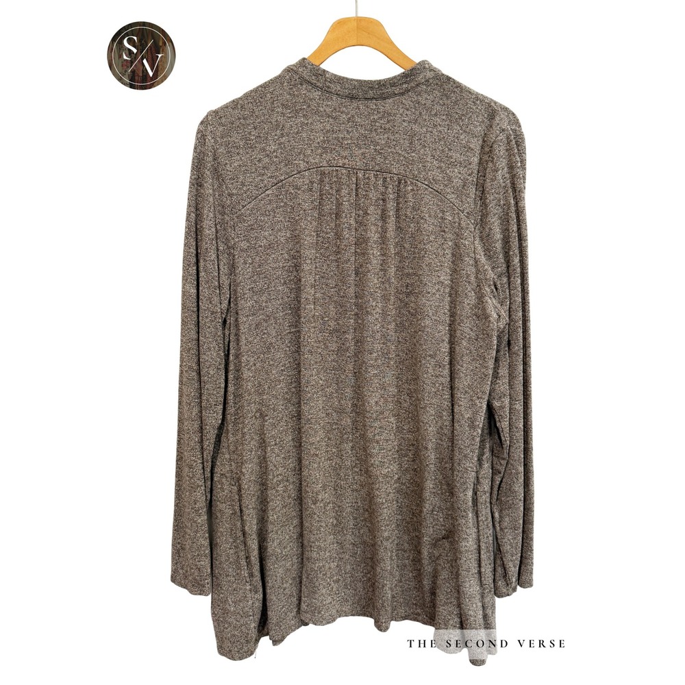 J. Jill Cardigan Women Medium Grey Wearever Collection Space Dye Open Front
